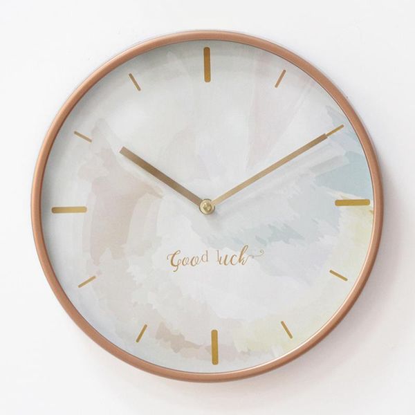 

nordic design modern creative wall clock fashion simple quartz plastic silent wall clock round gold klok decorative eb5wc