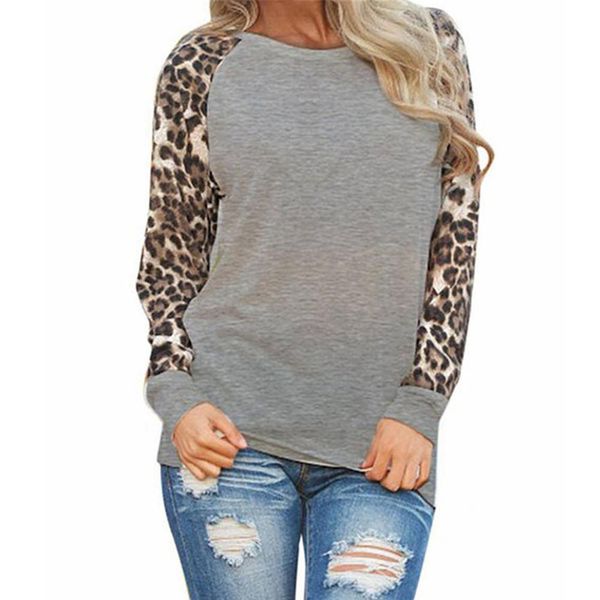 

5xl 2021 plus size women clothing spring autumn women t-shirt casual splice leopard large big size long sleeve chiffon top, White