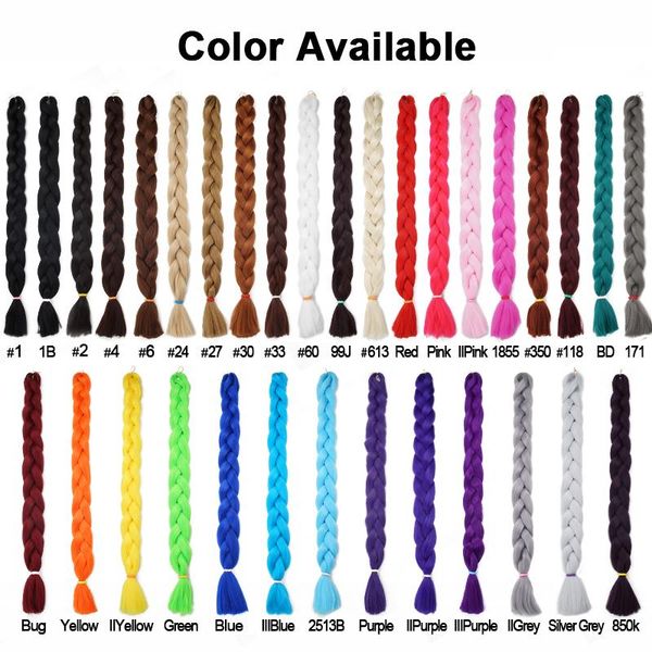 

human ponytails 165g/pack high temperature fiber jumbo braiding hair pre stretched 82 inch synthetic crochet extensions for box braids, Black