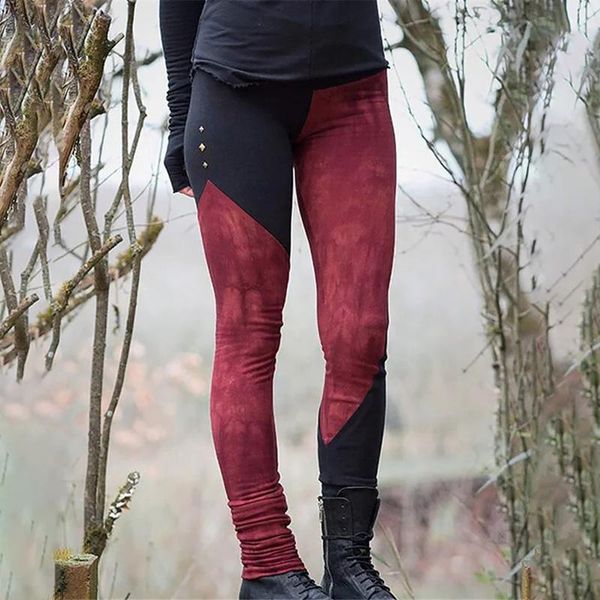 

women's leggings printed elastic all-match slim casual long boot pants legging patchwork woman pantalones de mujer, Black