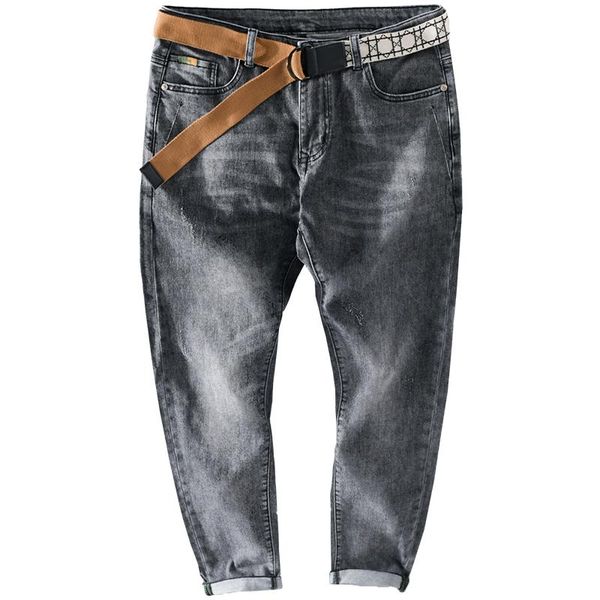 

men's jeans belt men pants cotton ankle-length stretch trousers for fashion comfortable mens clothing 28-36size spodnie pantalones, Blue