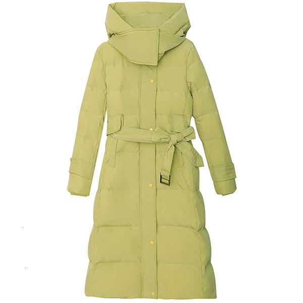 

2021 Women Down Cotton Jacket New Female Parkas Long Over the Knee Thicken Tops Women's Hooded Overcoat Coats A178 QG2M, Black