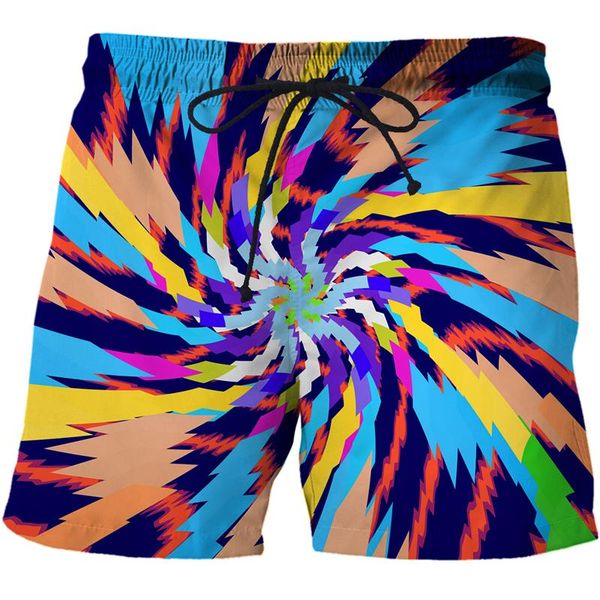 

men's shorts 2021 men colour summer vertigo 3d print dazzle plunge swim casual holiday swimming beach mens clothing board, White;black