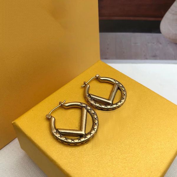 

hoop earrings designers jewelry classic women earring for womens fashion big circle simple studs letter f hoops stud 2202161wu, Golden;silver