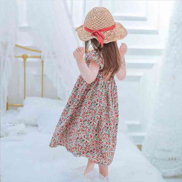 

girls floral summer princess clothing girl dress flower costume kids baby child party holiday beautiful dresses for clothes 4y, Red;yellow