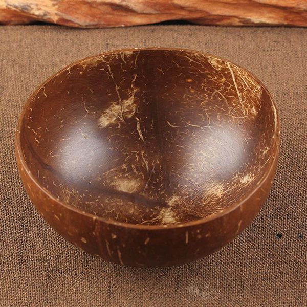 

bowls 1pc coconut bowl natural wood fruit container salad noodle wooden rice craft home kitchen decoration