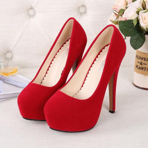 

dress shoes high heels women pumps fashion flock womens sandals 4cm platform wedding casual thin, Black