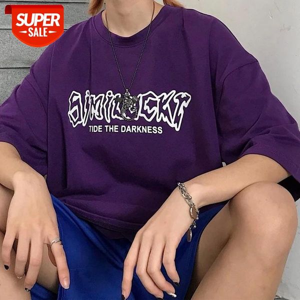 

korean vintage men simple letter printing round neck short sleeved t-shirt male tees causal loose clothes summer 2020 new #ol07, White;black