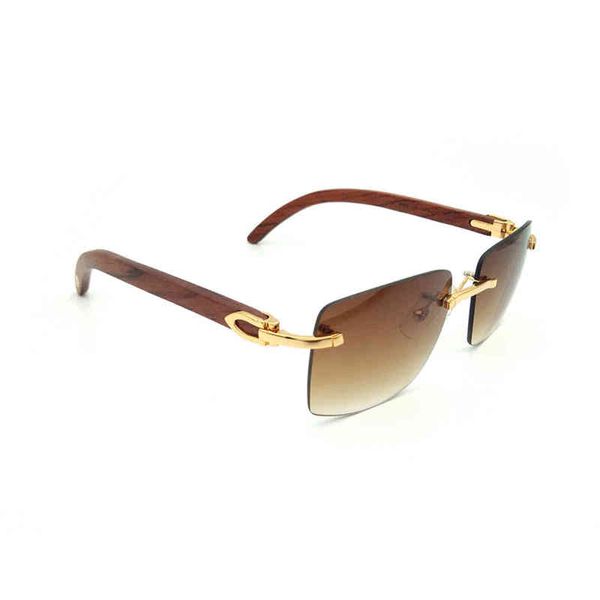 

2022 factory wholesale square men women rimless buffalo horn mens vintage sunglass eyewear mens 012 ybhc, White;black