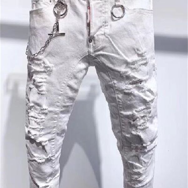 

2021 stylez new men ripped for biker jeans outwear man pants a335 iwt7, Blue