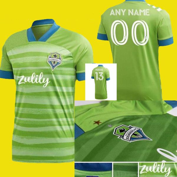 

2021 seattle voice football away game + children's shirt set 20 21 home ruidiaz morris dempsey torres shirt football suit, Black;yellow