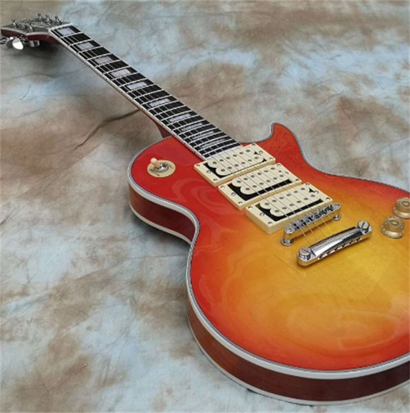 

electric guitar,cherry sunburst , solid maple cap, one piece body/neck, ebony fingerboard, quality guitar. guitars guitarra