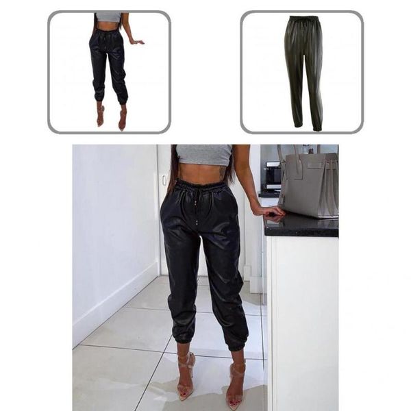 

women's pants & capris simple women drawstring streetwear stretchy loose-fitting trousers harem, Black;white