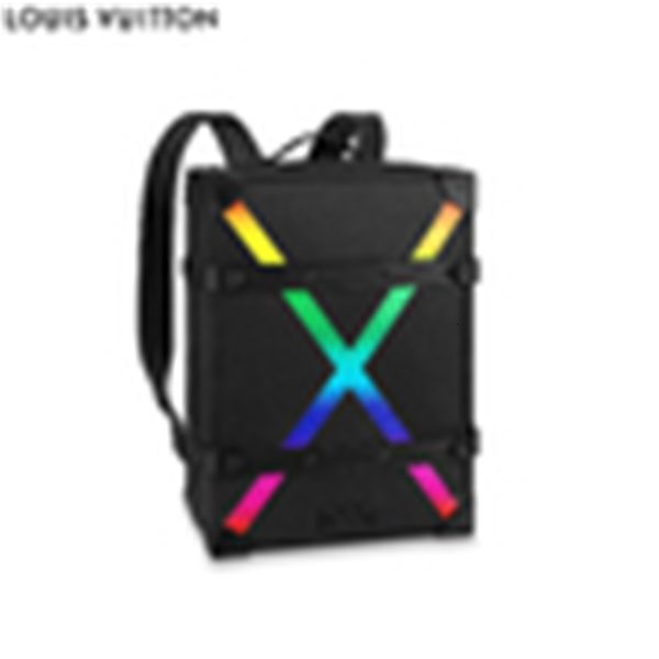 

designer luxury 7vzp m30337 rainbow x pattern small backpack men backpacks fashion shows oxidized leather business bags totes messenger bran