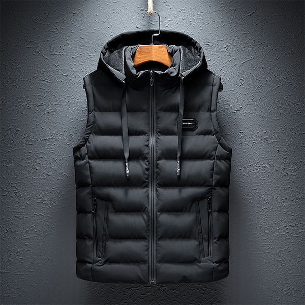 

cotton men's autumn and winter coat youth korean trend down thickened warm vest, Black;white