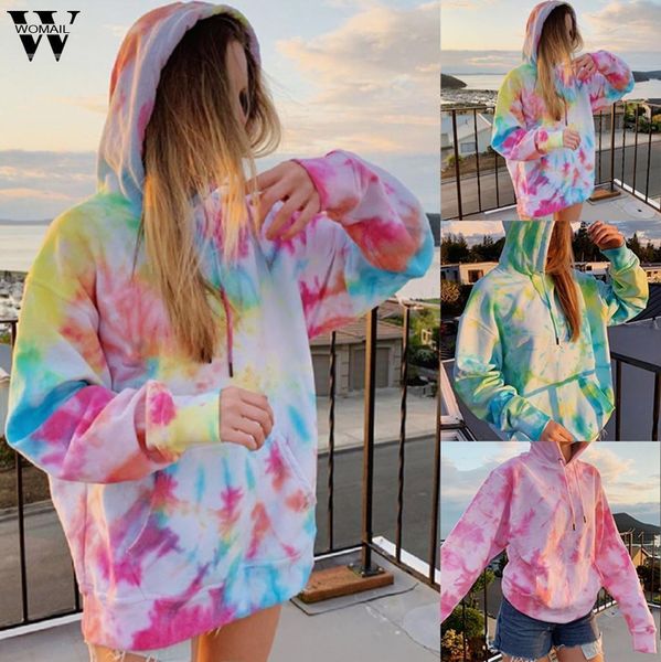 

women hoodies women fashion tie dye print sweatshirt women pocket long sleeve autumn oversized street harajuku hoodie, Black