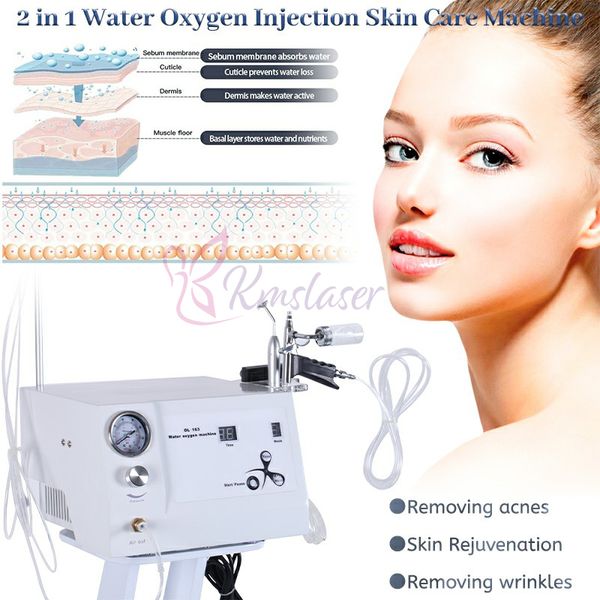 3 IN 1 Acqua ossigeno iniezione jetpeel macchina per la cura della pelle viso jet peel spary pistola viso pulizia profonda attrezzatura di bellezza