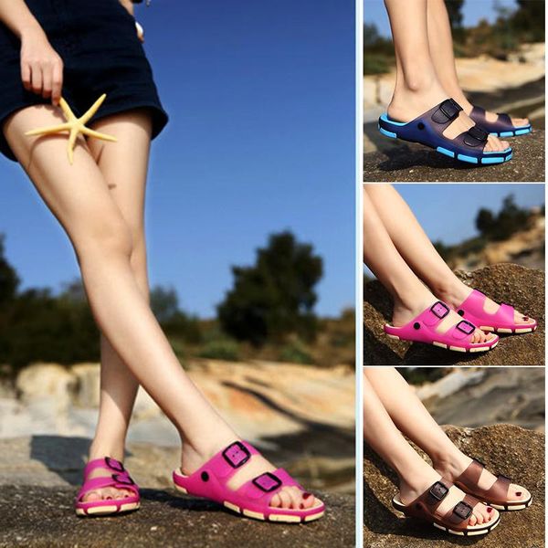 

sandals slippers summer outdoor swimming camping 2021 fashion thick-soled soft beach for women and men quality, Black