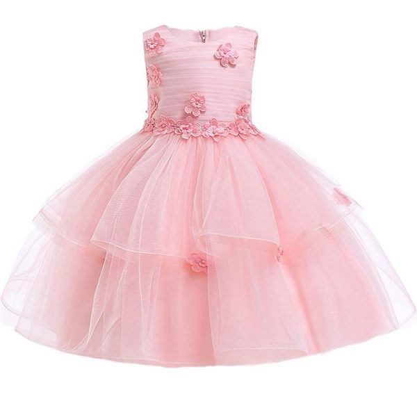 

girl's dresses 2021 summer princess dress for girls flower party costume kids girl birthday wedding vestidos, Red;yellow