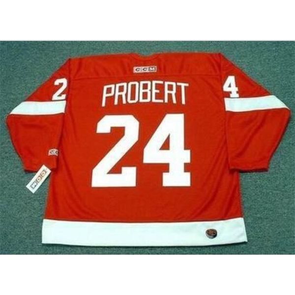 

mens #24 bob probert detroit red wings 1993 ccm vintage home hockey jersey or custom any name or number retro jersey, Black