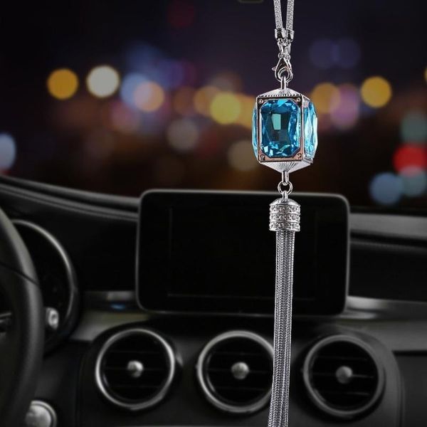 

interior decorations crystal diamond car view mirror pendant hanging styling bling accessories for woman girls drop