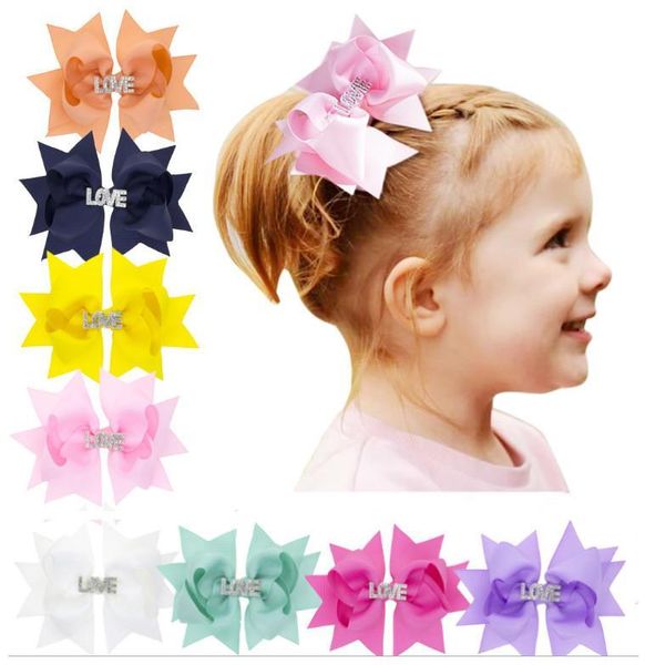 

valentine's day girls hairpin baby love bow clips girls bowknot barette kids hair boutique bows children hair accessories, Slivery;white