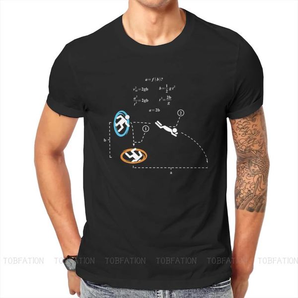 

men's t-shirts portal chell video game kinematics tshirt harajuku grunge clothing plus size cotton crewneck t shirt, White;black
