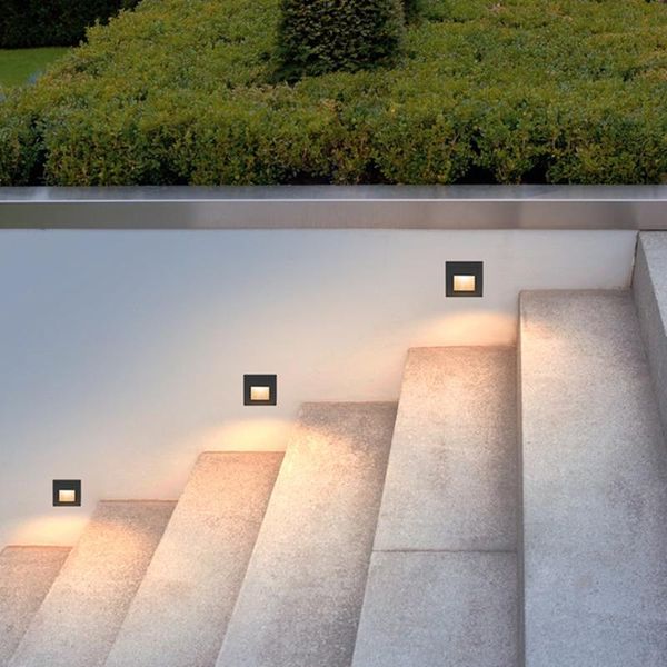 

wall lamp waterproof outdoor led solar underground 1pcs stair light embedded lighting step deck footlights for home
