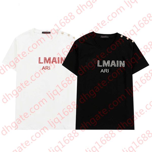 

2021 new men's stylist designer t-shirt fashion alphabet-print men's summer short sleeve black and white fashion#06, White;black