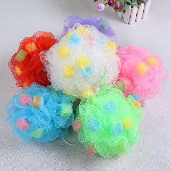 Spugne PE Bath Ball Shower Body Bubble Esfoliante Puff Sponge Mesh Net Ball Pulizia Accessori per il bagno Articoli per la casa SN3752