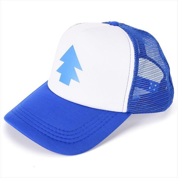 

women men trucker baseball cap pine tree dipper gravity fall mesh hat adjustable, Blue;gray