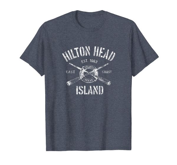 

hilton head island t-shirt vintage nautical boating tee, White;black