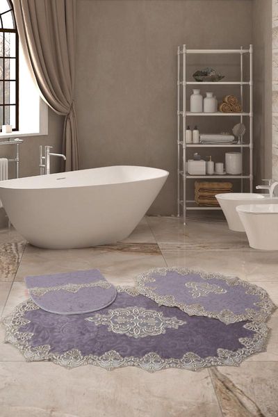 

bath mats aplique lux gray 3-piece french lace mat dowry set for closet aplique3lÃ¼klzttak