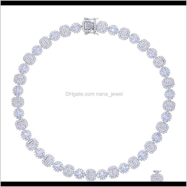 

41cm goth chains tennis necklace zirconia stones chain necklaces for women engagement wedding party choker jewelry accessory halloween 7onjp, Silver