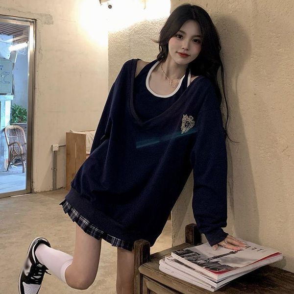 

women's wool & blends sweater women spring and autumn thin section 2021 v-neck two-piece american jacket design sense niche tide ins, Black