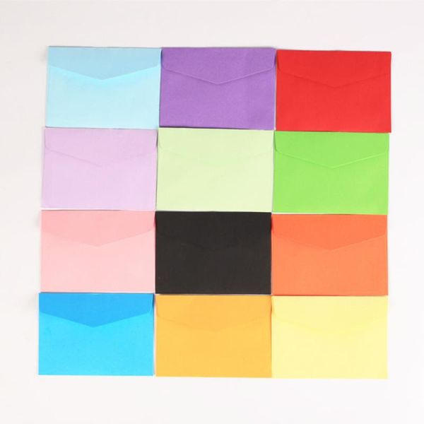 

gift wrap 120pcs mini size color envelope blank monochrome envelope(random color)