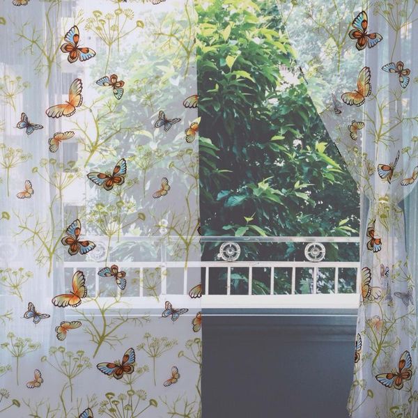 

curtain & drapes floral roman semi sheer window shade rural ribbon home decor