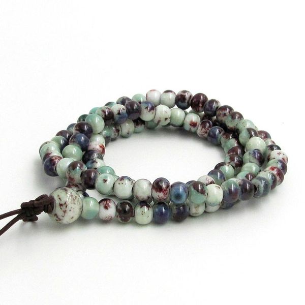 

tennis handmade ceramic beaded bracelets & bangles for women boho ethnic style bohemia mala jewelry accessories, Golden;silver