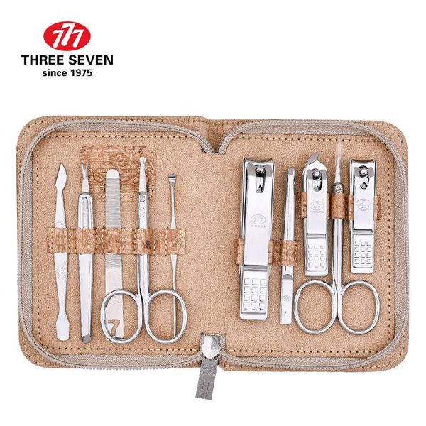 

nail art kits three seven/777 clippers manicure set cuticle pusher/ eyebrow clip /earpick 10 in 1 pedicure care tools
