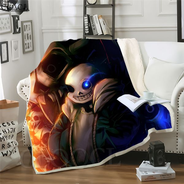 

cloocl new pixel game undertale sans 3d print harajuku blanket sofa teens bedding throw blankets plush quilt