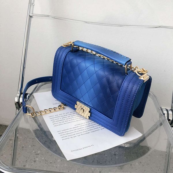 

2021 new korean xiaoxiangfeng lingge chain women's changing color small square fashion shoulder bag handbag