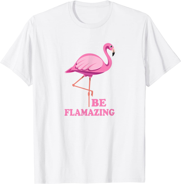 

women's t-shirt be flamazing amazing flamingo design for women and girls, White