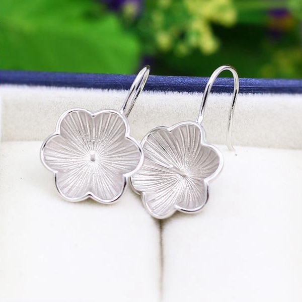 

8-12mm pearl semi mount engagement wedding women earrings 925 sterling silver