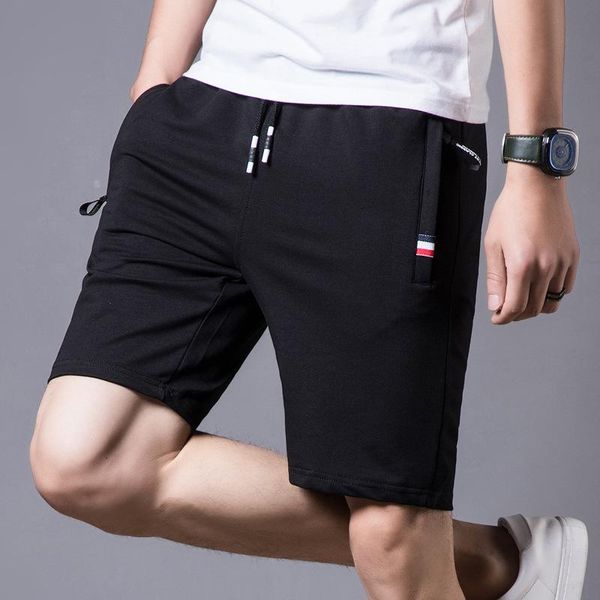 

men's shorts summer casual shorts, cotton beach pants, sports five-point youth straight-leg big pants men, White;black