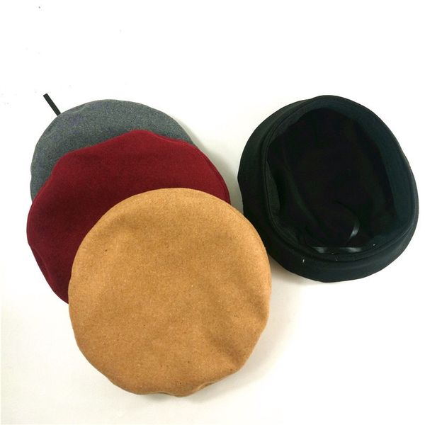 

autumn and winter versatile wool hat beret female pumpkin british painter bud hat fashion, Blue;gray