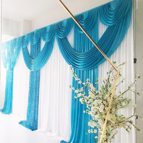 

party decoration nov arrival 3m h x6m w ice silk backdrop swag wedding