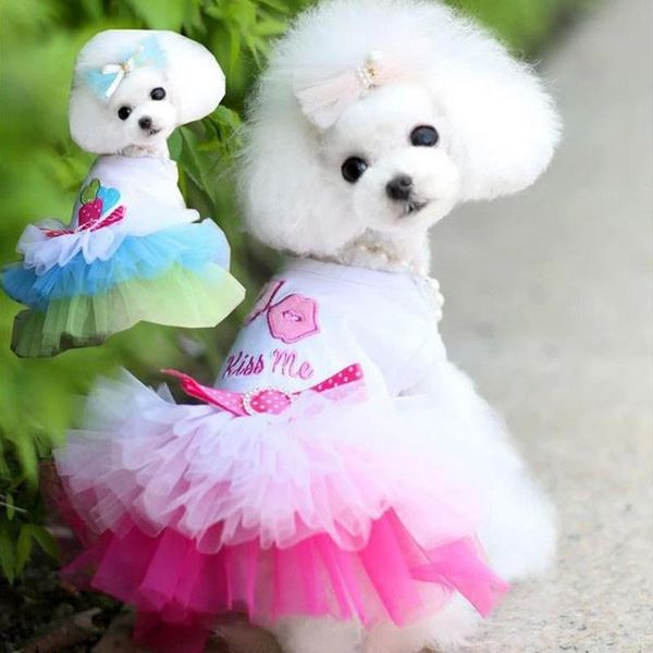 

dog apparel pet clothes lace classic tie skirt princess cute dress 6 type accessories small and medium cotton