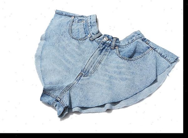 

casual ruffles denim shorts skirts female high waist loose wide leg short trousers women fashion 2021 summer clothing, White;black