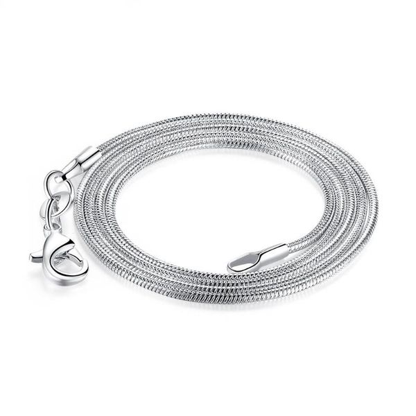 

chains korean 1.2mm and 2mm snake bone chain silver plated necklace clavicle