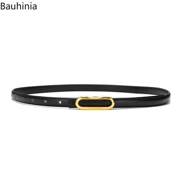 

belts bauhinia korean all-match luxury two-layer cowhide thin belt 105*1.5cm oval buckle design leather woman's, Black;brown